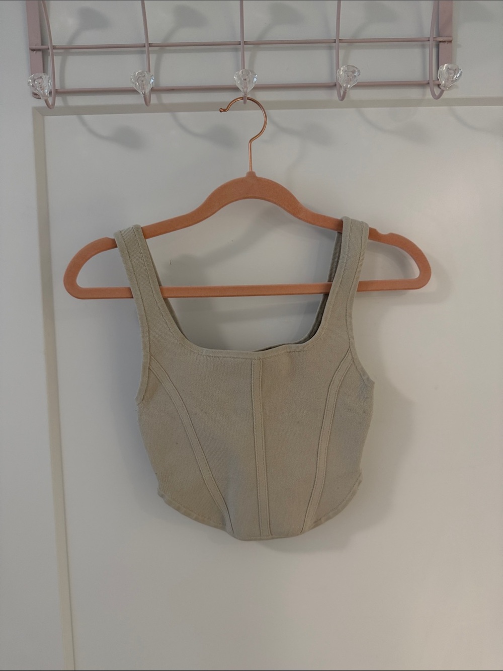 Babaton Sandstone Square-Neck Cropped Tank